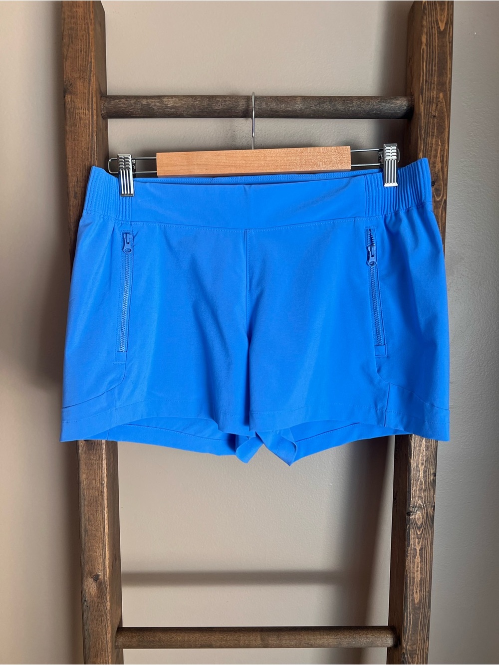 Columbia Blue Athletic Shorts with Zipper Pockets